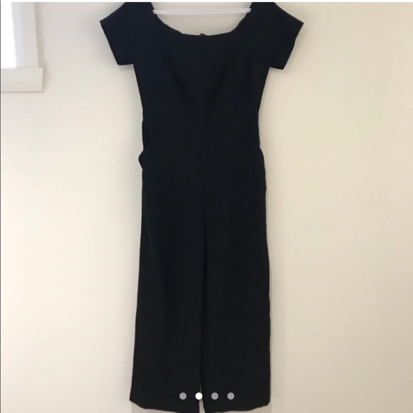 Long black off the shoulder jumpsuit - Picture 2 of 4